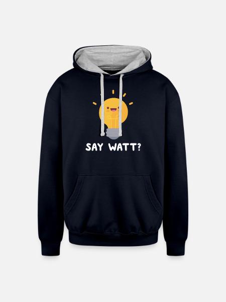 Saw Watt Lightbulb - Unisex Contrast Hoodie - navy/heather gray
