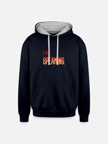 Im Speaking - Unisex Contrast Hoodie - navy/heather gray