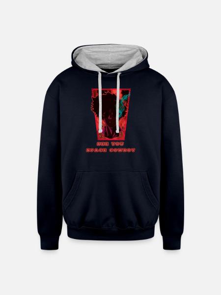 Cowboy Bebop - Unisex Contrast Hoodie - navy/heather gray