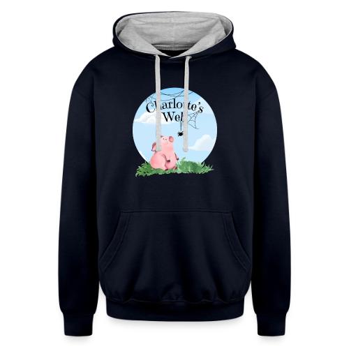 Charlotte's Web (White Text) - Unisex Contrast Hoodie