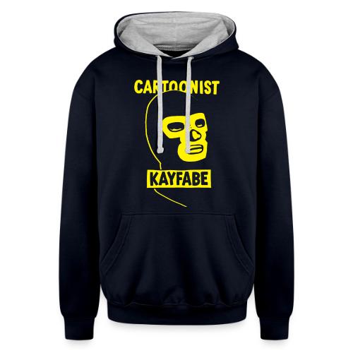 Cartoonist Kayfabe Wrestling Mask - Unisex Contrast Hoodie