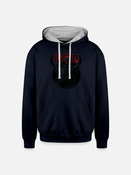ween ox - Unisex Contrast Hoodie - navy/heather gray