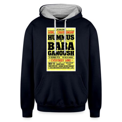 Hummus versus Baba Ganoush - Unisex Contrast Hoodie