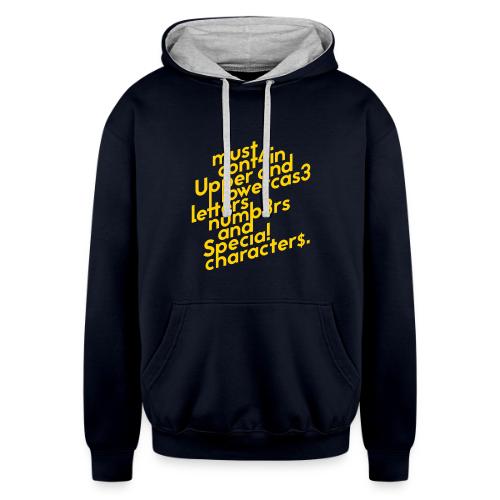 Password Requirements - Unisex Contrast Hoodie