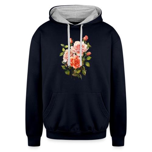 Pink Roses - Unisex Contrast Hoodie
