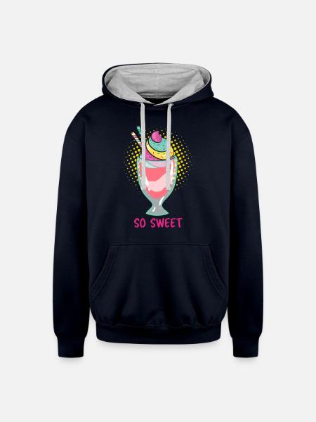 So sweet - Unisex Contrast Hoodie - navy/heather gray