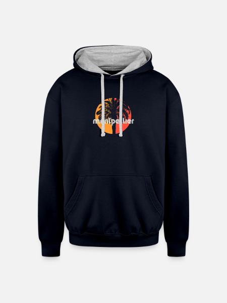 Montpellier France Artistic Vacation Souvenir - Unisex Contrast Hoodie - navy/heather gray
