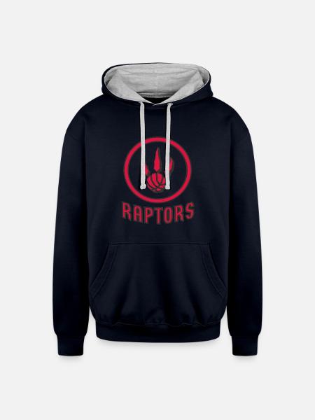 Raptors Throwback - Unisex Contrast Hoodie - navy/heather gray