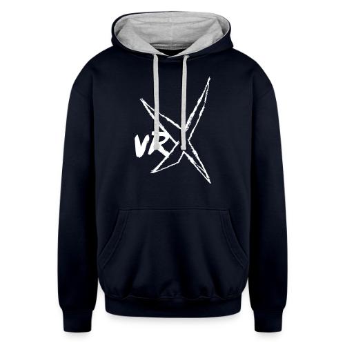 VRX logo WHITE - Unisex Contrast Hoodie