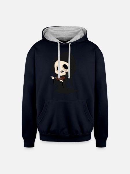 Grim Reaper - Unisex Contrast Hoodie - navy/heather gray