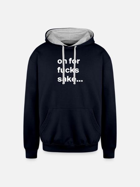 Fuck Sake - Unisex Contrast Hoodie - navy/heather gray