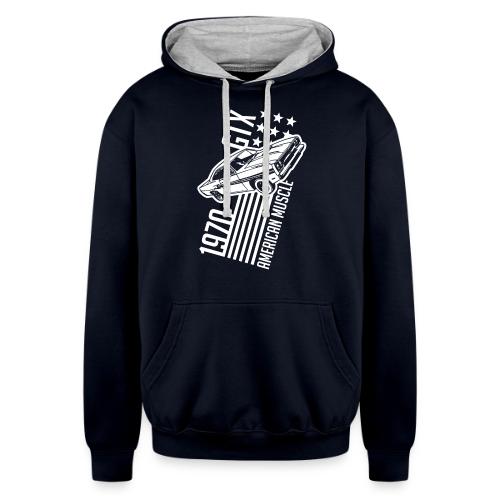 1970 Plymouth GTX stars and stripes - Unisex Contrast Hoodie