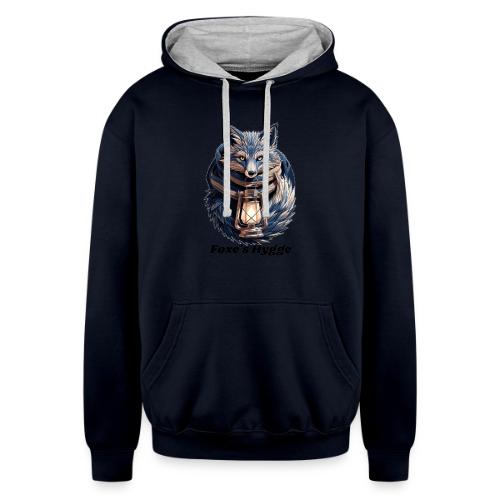 Hygge Ember Fox T-Shirt - Unisex Contrast Hoodie