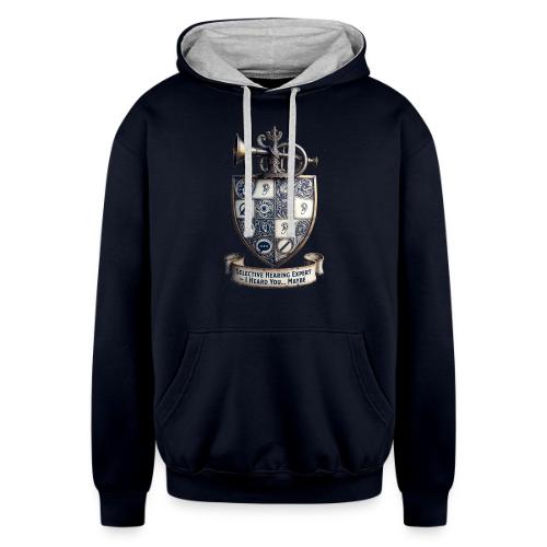 Selective Hearing Expert Crest T Shirt - Unisex Contrast Hoodie