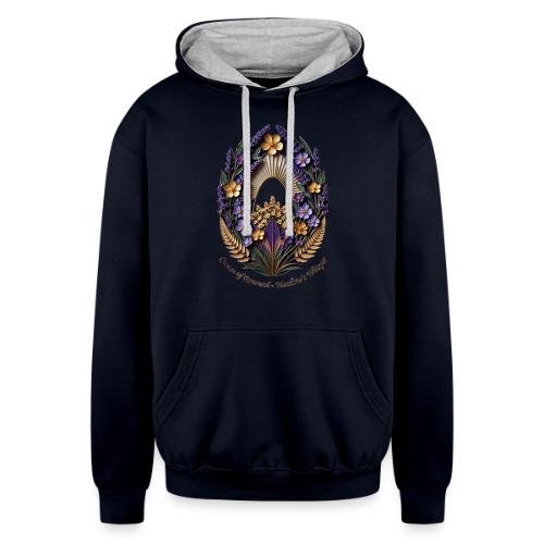 Easter Meadow Crown Renewal T Shirt, Spring Gift - Unisex Contrast Hoodie