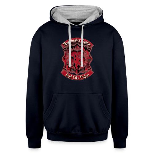 Red Manchester T Shirt, Red Soccer City Pride Gift - Unisex Contrast Hoodie