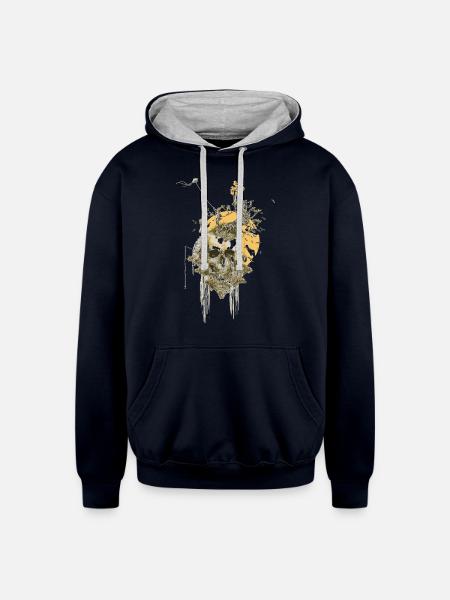 The Guardian - Unisex Contrast Hoodie - navy/heather gray