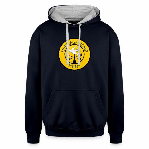 Heritage Hemp Farm Logo - Wisconsin - Unisex Contrast Hoodie