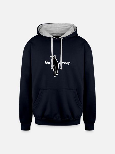 go away - Unisex Contrast Hoodie - navy/heather gray