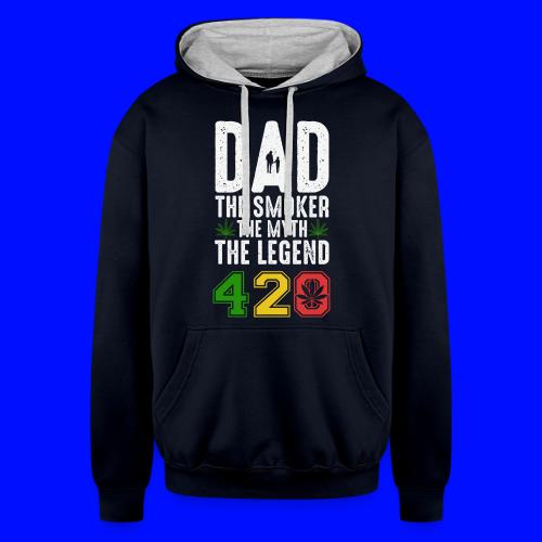 Gleeful Smoking dad The smoker the myth the legend - Unisex Contrast Hoodie