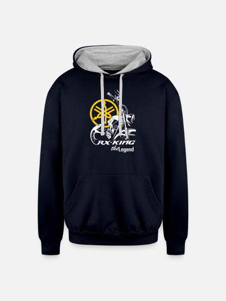 Yamaha RX king The Legend - Unisex Contrast Hoodie - navy/heather gray