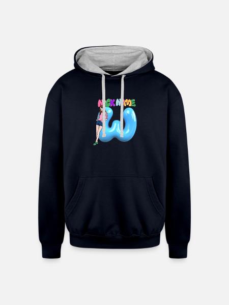 Nick Name W - Unisex Contrast Hoodie - navy/heather gray