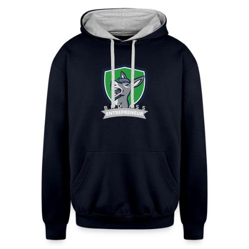 Bad Ass Entrepreneur Shield - Unisex Contrast Hoodie