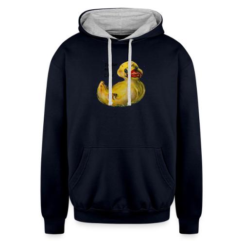 I’m bad at love duck teardrop - Unisex Contrast Hoodie