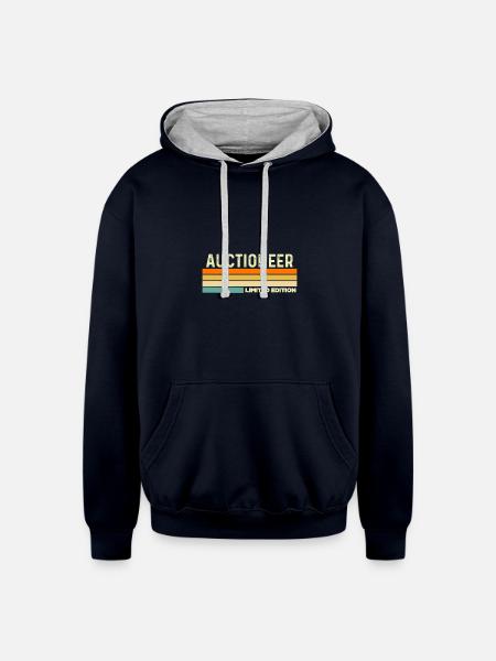 Auctioneer Limited edition - Unisex Contrast Hoodie - navy/heather gray