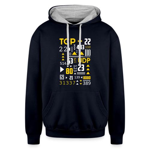 Port Numbers - Unisex Contrast Hoodie