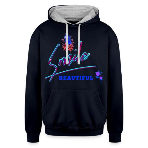 Smile Beautiful - Unisex Contrast Hoodie