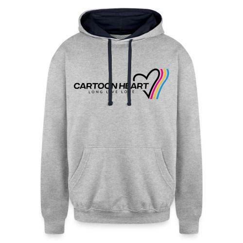 Cartoon Heart Logo Range - Unisex Contrast Hoodie