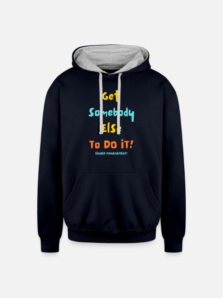 GET SOMEBODY ELSE - Unisex Contrast Hoodie - navy/heather gray