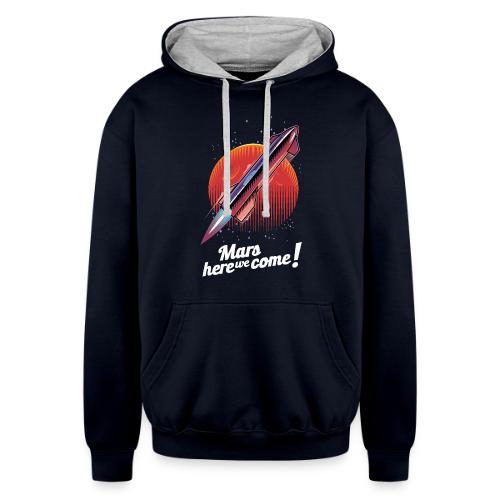 Mars Here We Come - Dark - Unisex Contrast Hoodie