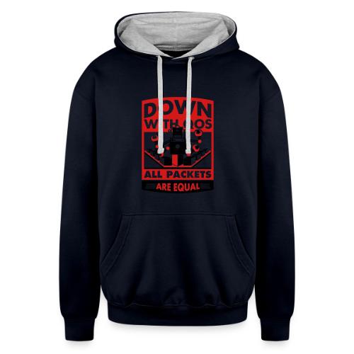 Down With QoS - Unisex Contrast Hoodie