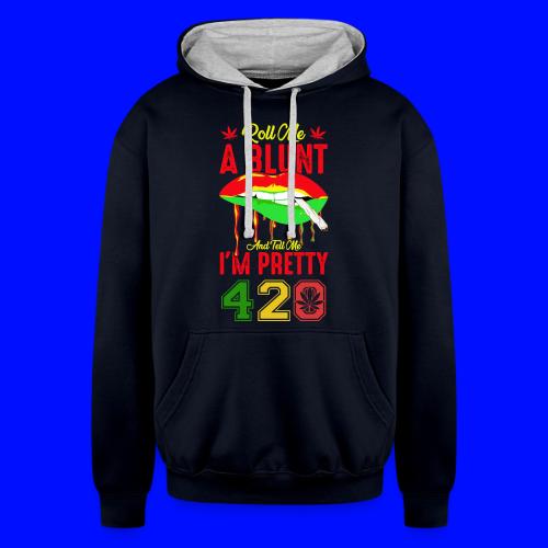 Pleasant 420 Smoke a Blunt Weed Marijuana Design - Unisex Contrast Hoodie