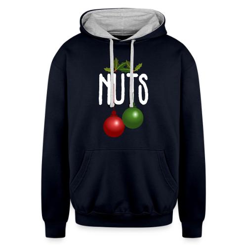 Chest Nuts Matching Chestnuts Funny Christmas - Unisex Contrast Hoodie