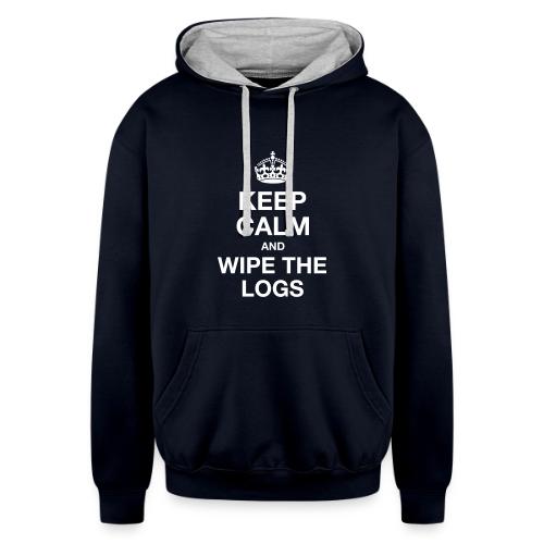 Keep Calm and Wipe the Logs - Unisex Contrast Hoodie
