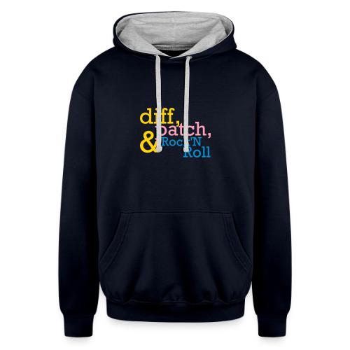 Diff, Patch and Rock'N Roll! - Unisex Contrast Hoodie