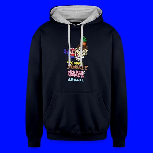 pineapple gum monkey arcade - Unisex Contrast Hoodie
