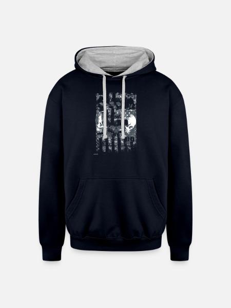 FEAR - Unisex Contrast Hoodie - navy/heather gray
