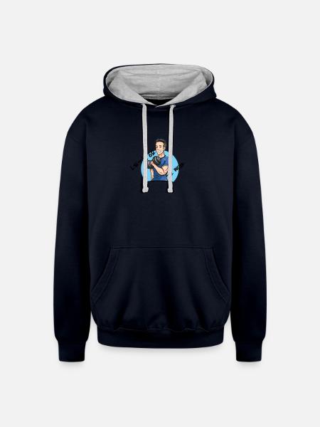 Art gym - Unisex Contrast Hoodie - navy/heather gray