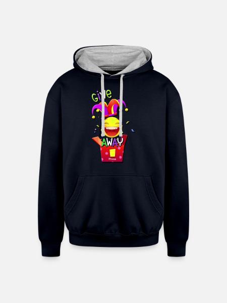 give away - Unisex Contrast Hoodie - navy/heather gray
