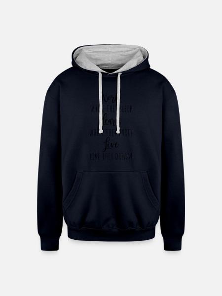 Motivational Quotes - Unisex Contrast Hoodie - navy/heather gray