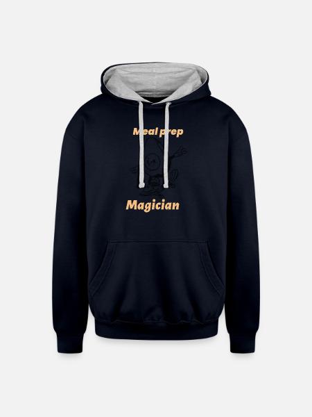 MEAL PREP MAGICIAN - Unisex Contrast Hoodie - navy/heather gray