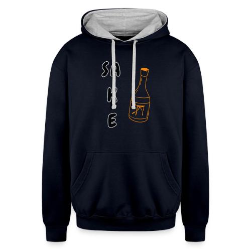 Sake Bottle - Unisex Contrast Hoodie