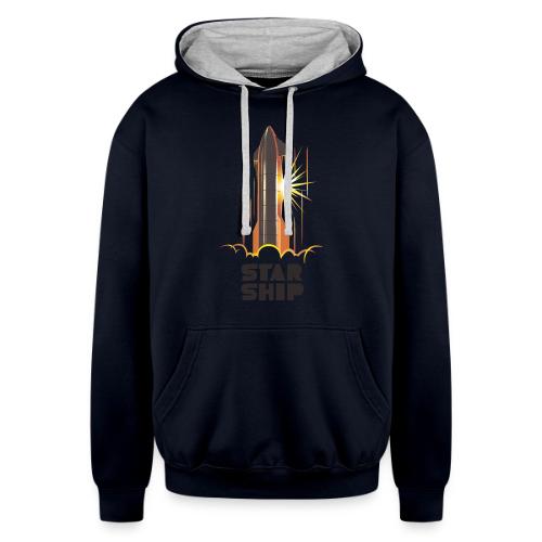 Star Ship Mars - Light - Unisex Contrast Hoodie