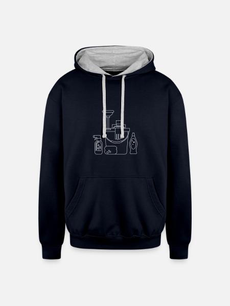 cleaning bucket - Unisex Contrast Hoodie - navy/heather gray
