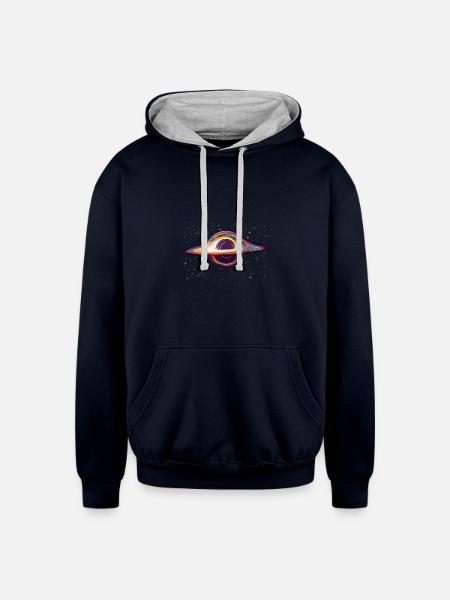 Black Hole - Unisex Contrast Hoodie - navy/heather gray