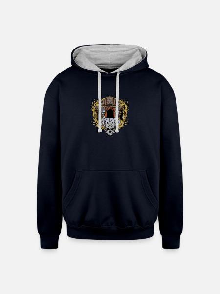 Dungeons Skeleton Magic Dungeon - Unisex Contrast Hoodie - navy/heather gray